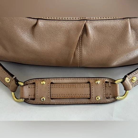 Coach Ashley Metallic Gold Leather Satchel with Crossbody Strap and Hangtag - Picture 6 of 11